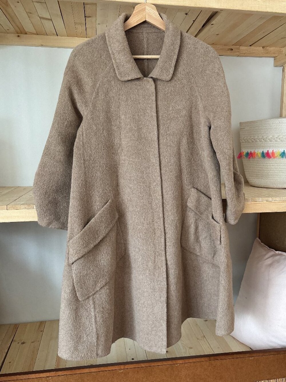 Wool Swing Hem Coat – Mid-Length small size